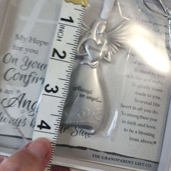 The Grandparent Gift Co. Angel Ornament Confirmation Gift Silver Blessed New - Picture 9 of 10